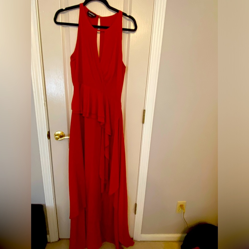 Bebe Elegant Burnt Orange Sleeveless Dress size 8 GUC